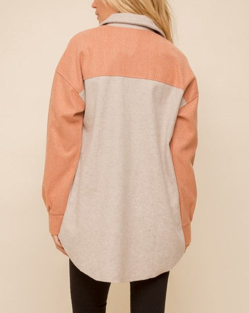 Color Block Shacket