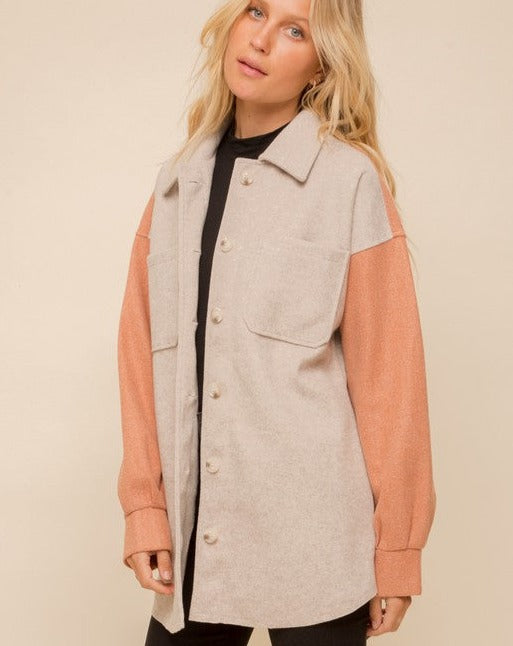 Color Block Shacket