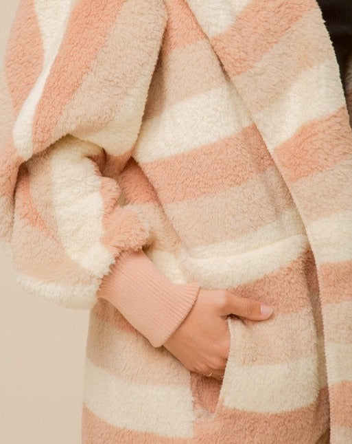 Striped Hood No Button Teddy