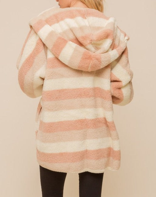Striped Hood No Button Teddy