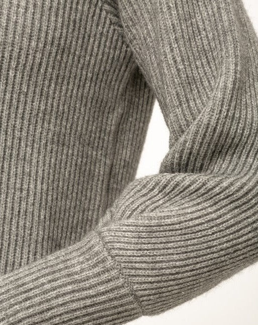 Turtleneck Button Down Ribbed