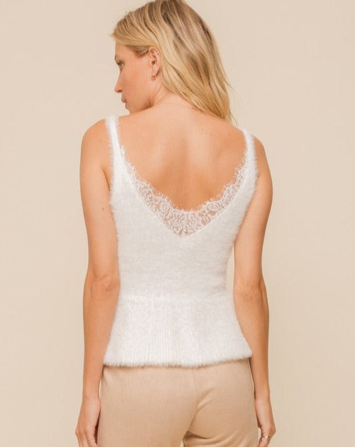 Fuzzy Lace Trim Cami