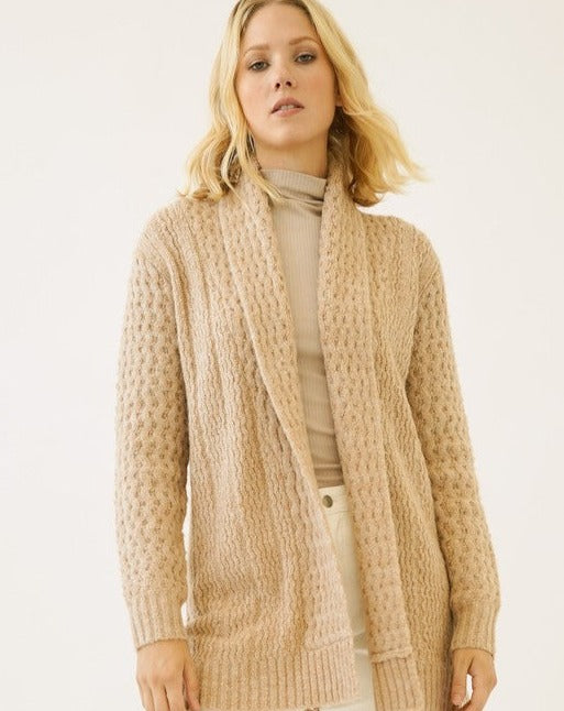 No Button Textured Thick Lapel