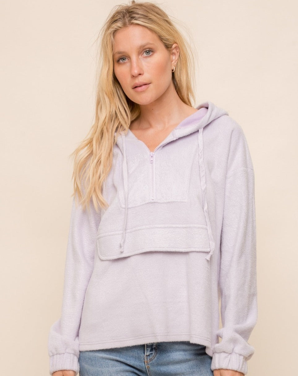 Lavender 1/4 Zip Fleece Pullover