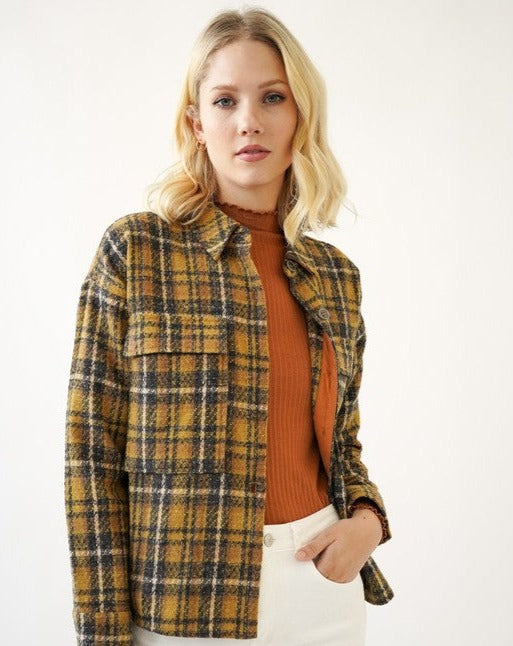 Plaid Tweed Button Down