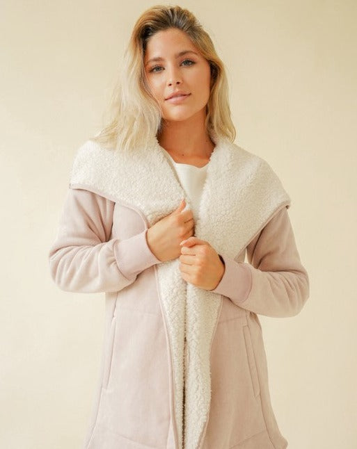 Suede Sherpa Lined No Button