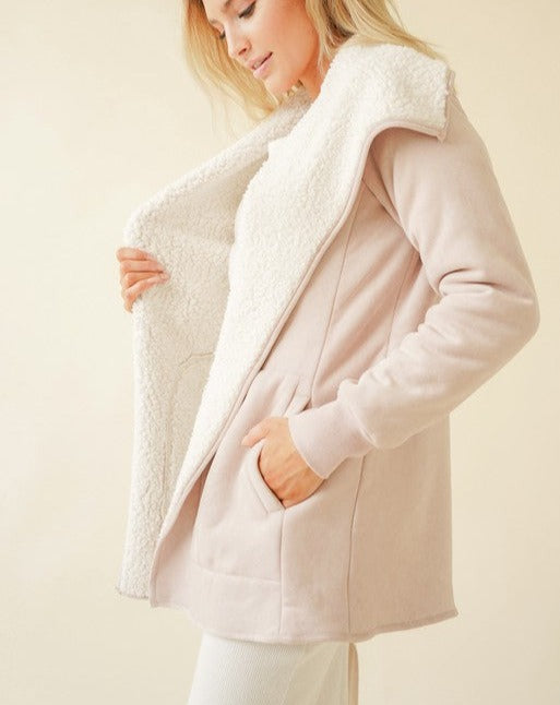 Suede Sherpa Lined No Button