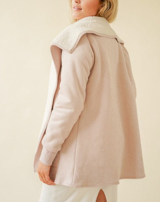 Suede Sherpa Lined No Button