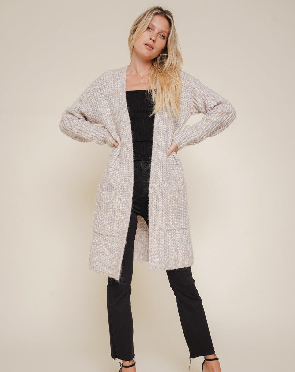 Long Speckled Cardigan