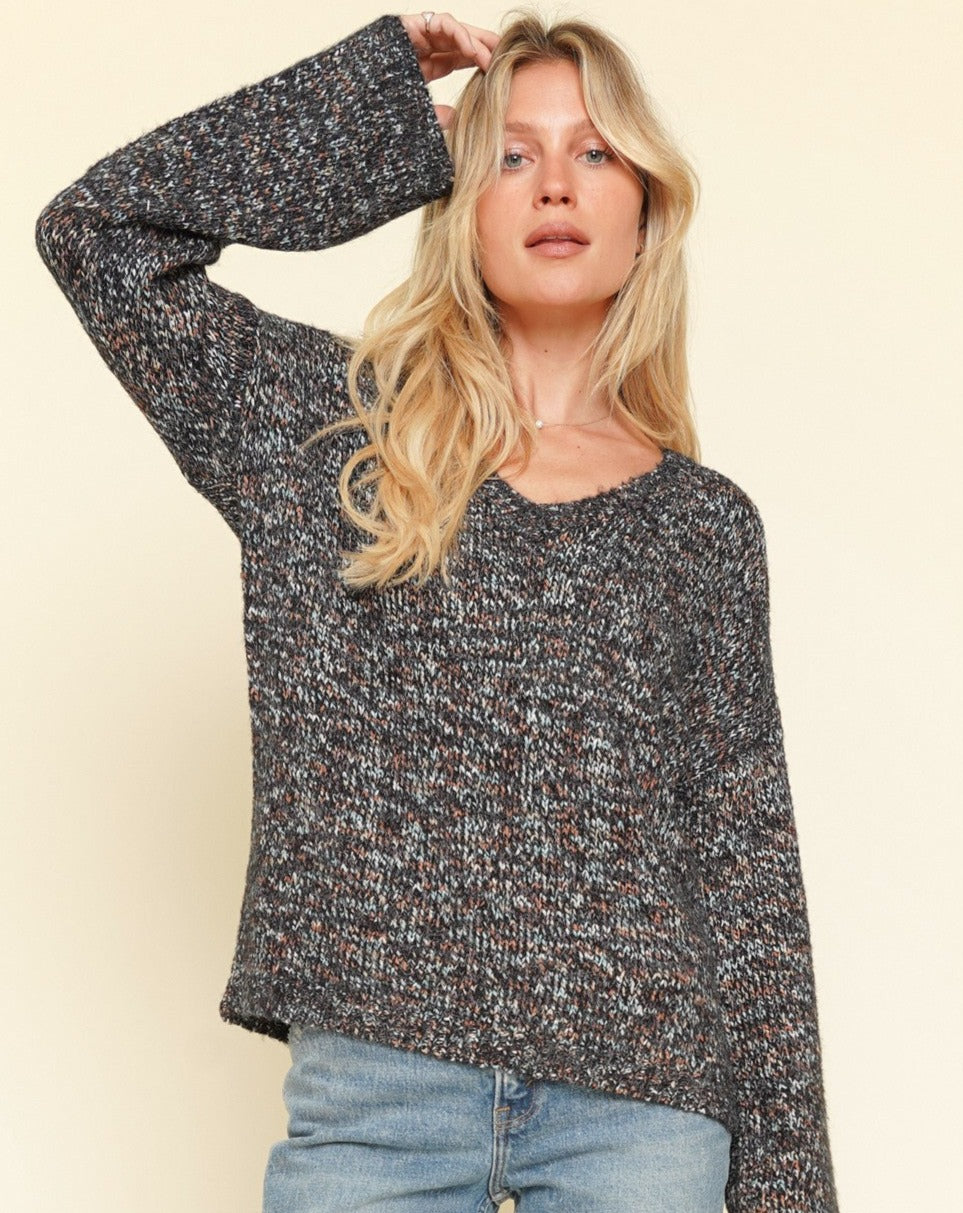 Multicolor Soft V-Neck Sweater