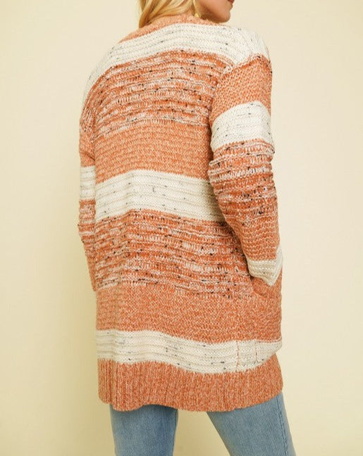 Textured No Button Cardigan