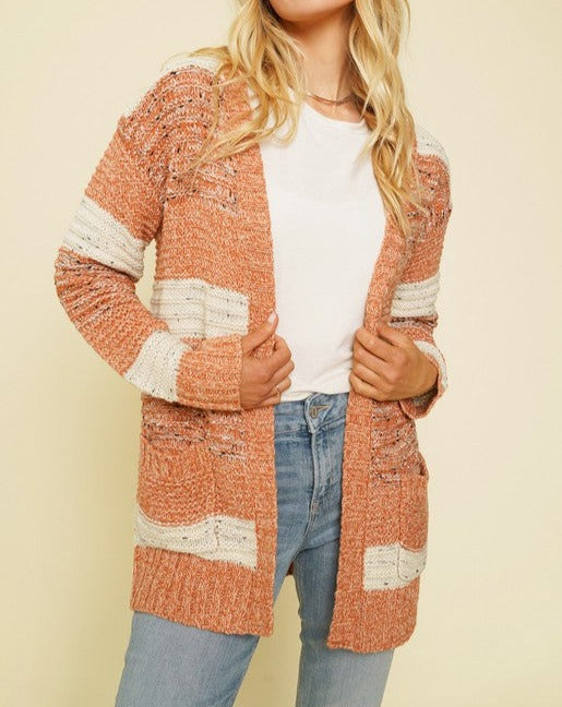 Textured No Button Cardigan
