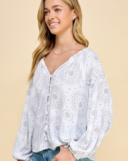 Mandala Print Blouse