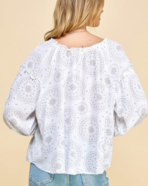 Mandala Print Blouse