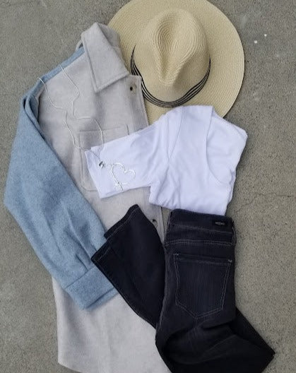 Color Block Shacket