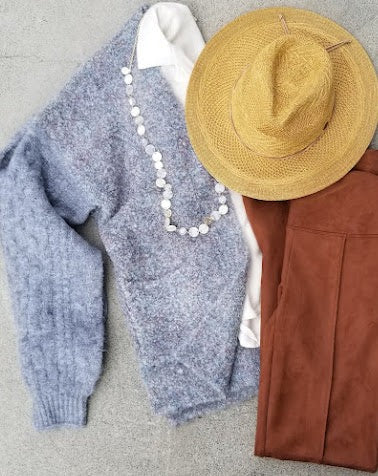 Quilted Cable Knit Open Front Sweater