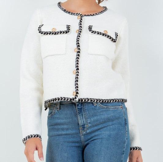 Braid Button Down Jacket