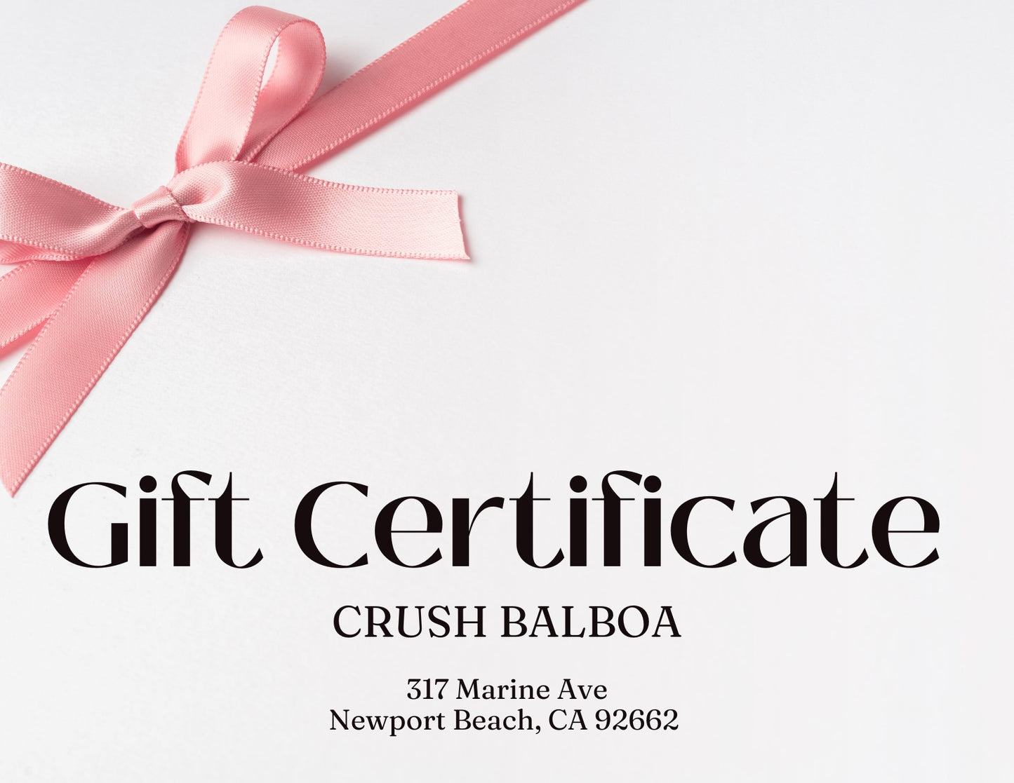 Crush Gift Certificate