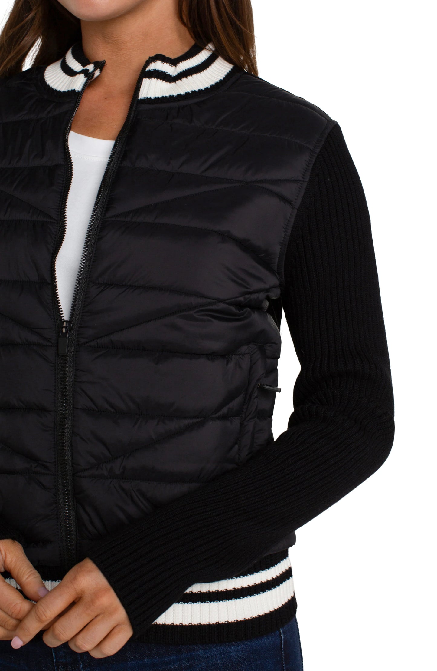 Black Quilted Baseball Jacket