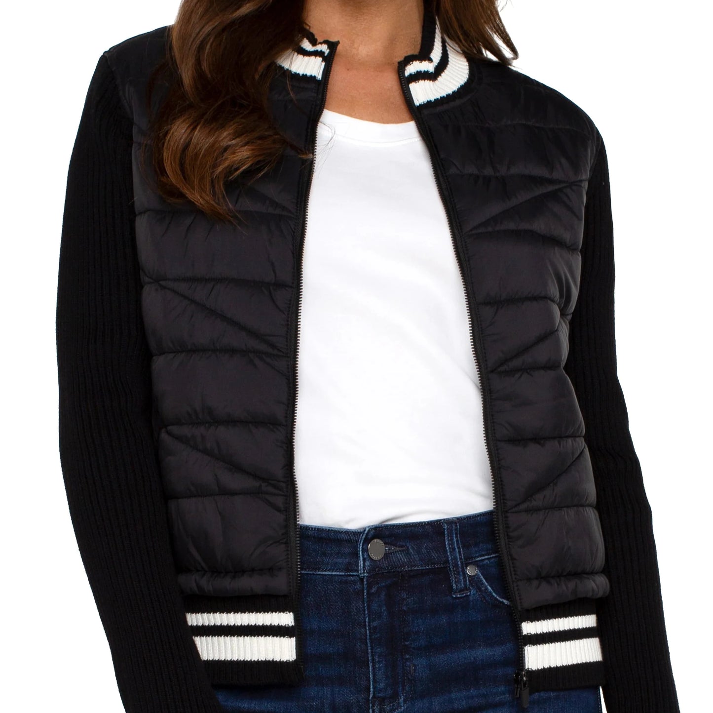 Black Quilted Baseball Jacket