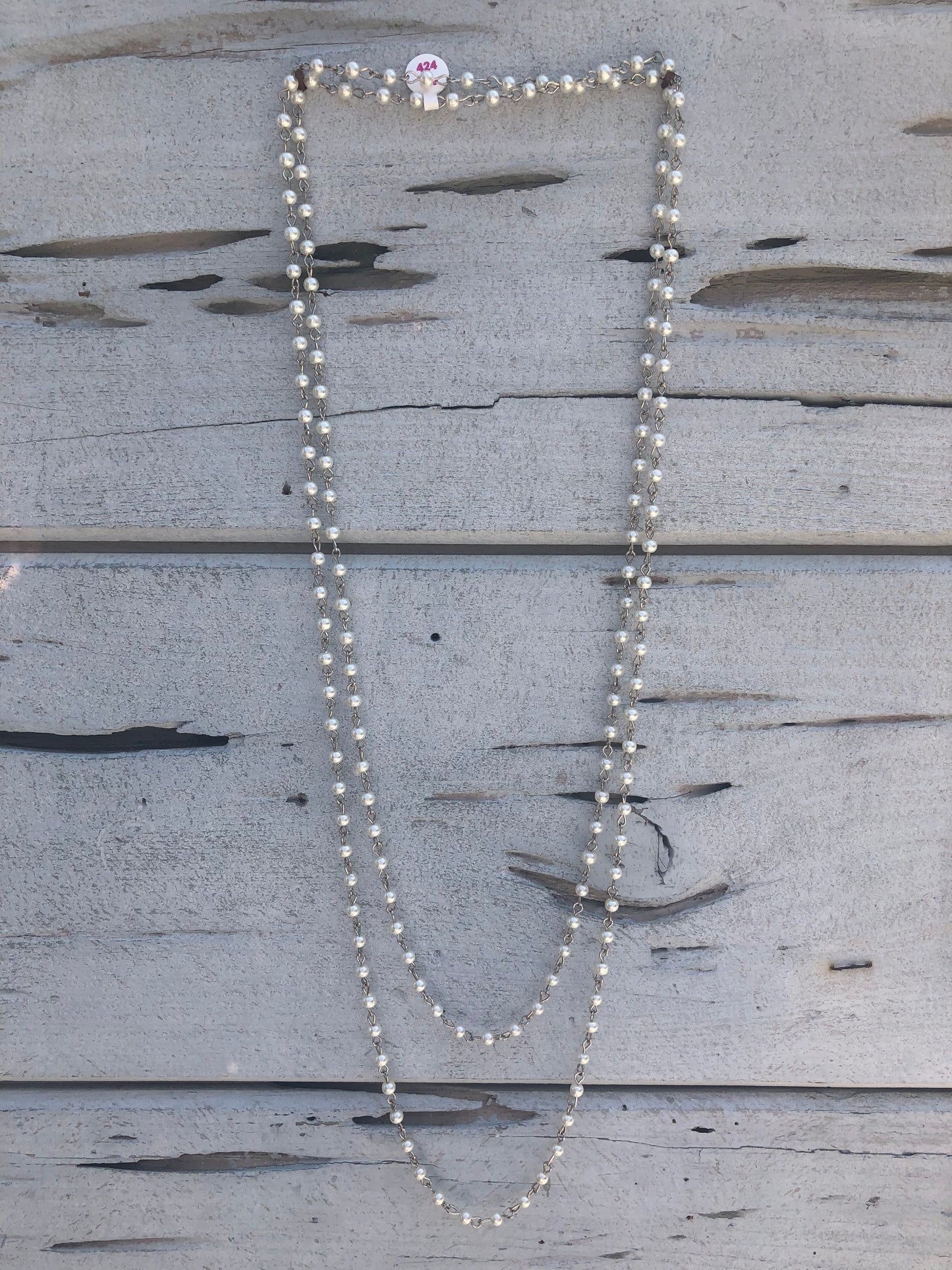 Beaded Wrap Necklace Pearl