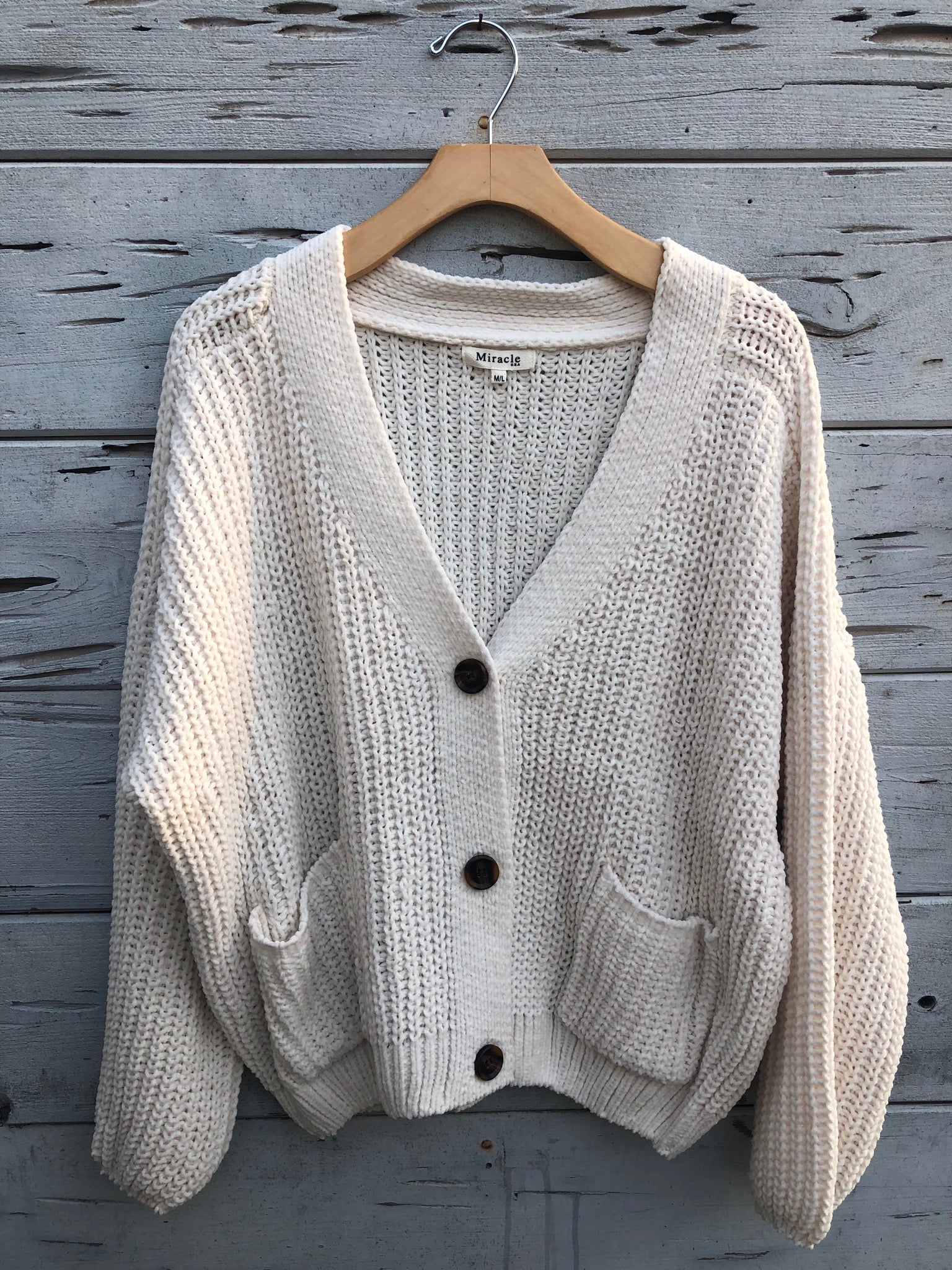 Ivy Oversize Boyfriend Cardigan Ivory