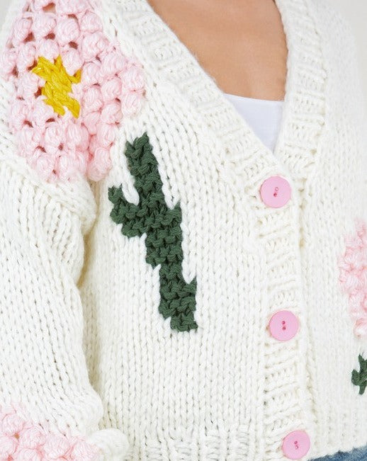 Knit Flower Sweater