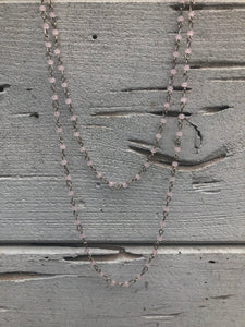 Beaded Wrap Necklace Soft Pink