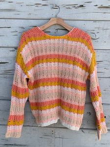 Novelty Stripe Sweater Pink