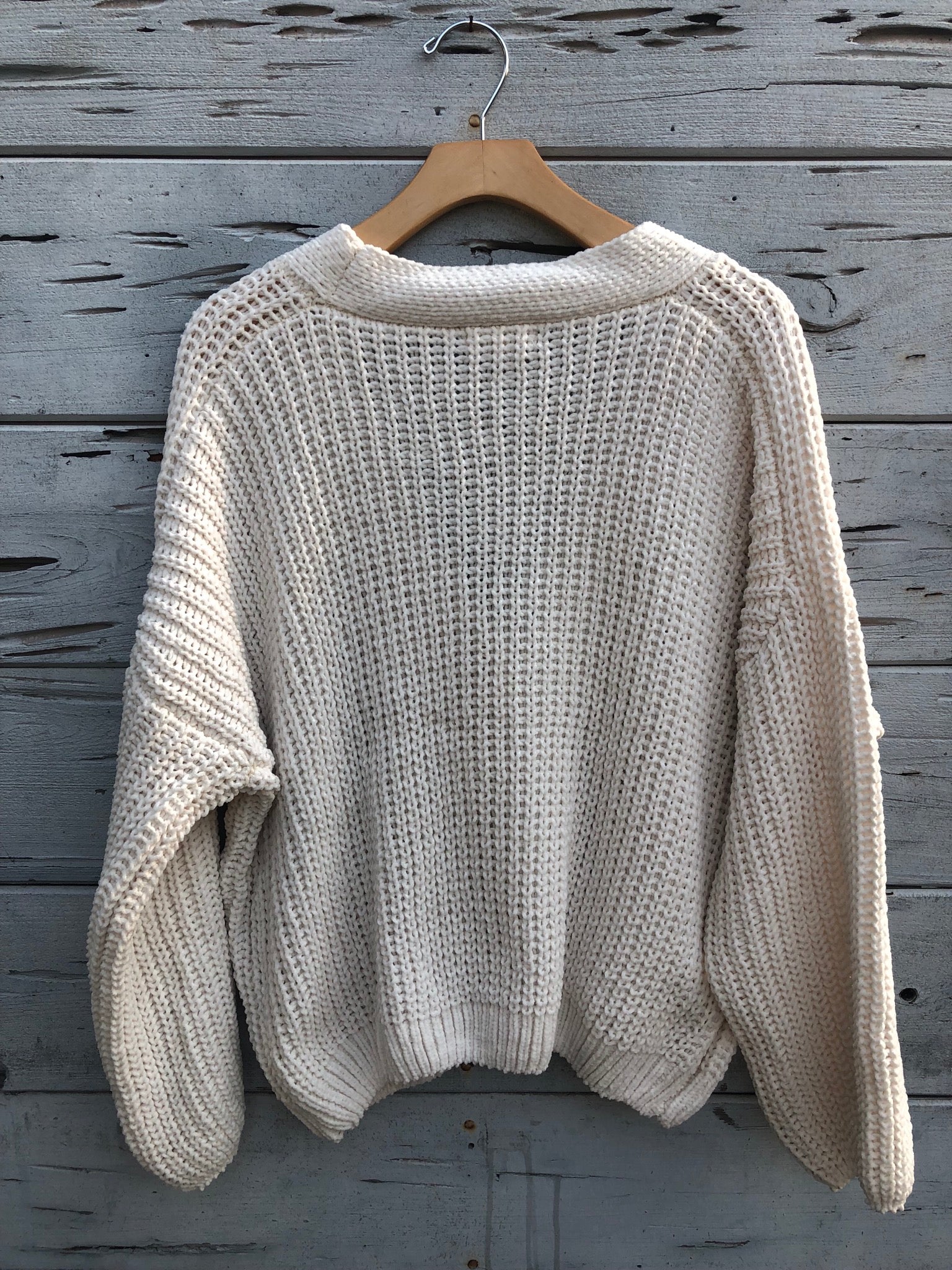 Ivy Oversize Boyfriend Cardigan Ivory