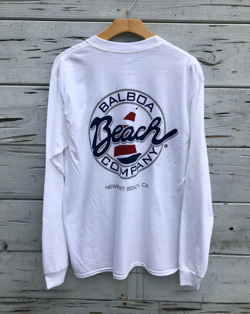 Balboa Beach Company. Long-sleeved Tee White