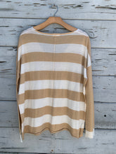 Lightweight Oversize Stripe Sweater Taupe